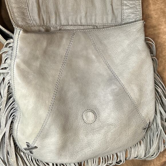 STS Ranch Daydreamer Crossbody Bag Fringe Green Gray Leather Western Rodeo Folk - Picture 7 of 16